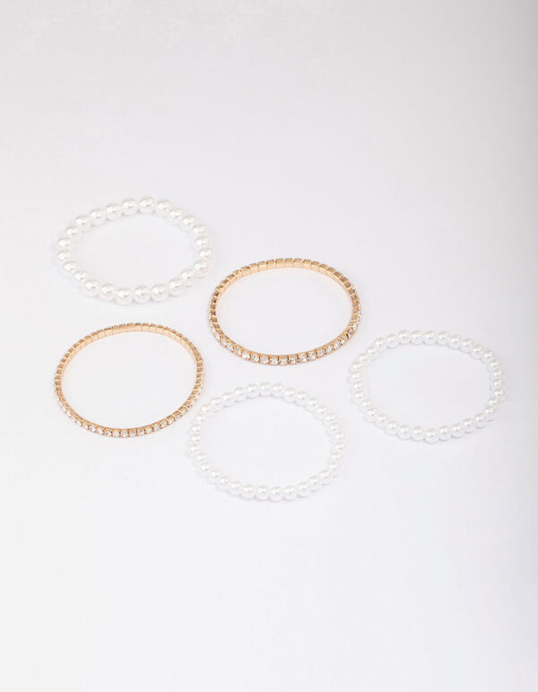 & Pearl Mixed Bracelet 5-Pack
